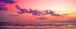 pink sky over a beach